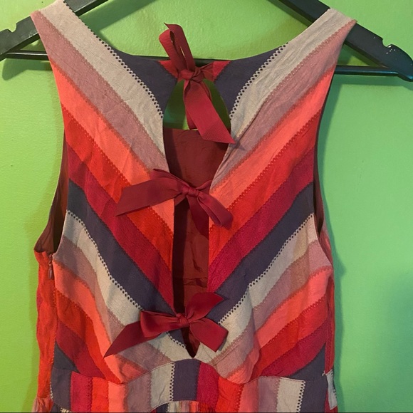 Anthropologie striped sundress ribbon tie back - Picture 4 of 9